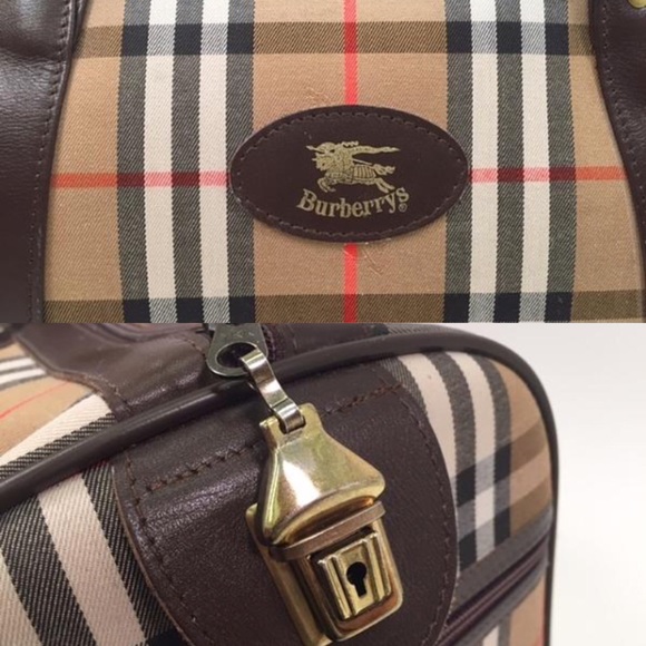 Authentic Burberry Haymarket Holdall Canvas Duffle - Picture 4 of 4