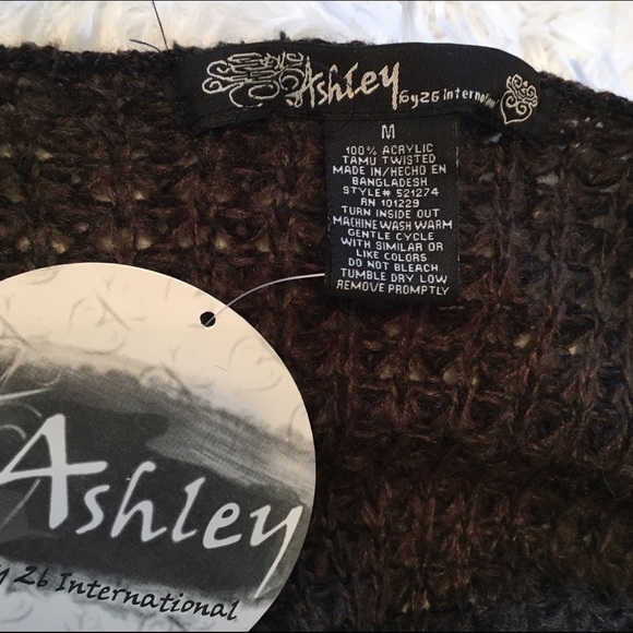 Open cardigan brown knit maxi sweater - Picture 3 of 4