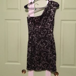 One shoulder sequence dress!