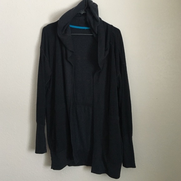 Zella Dark Gray Hooded Fleece Cardigan