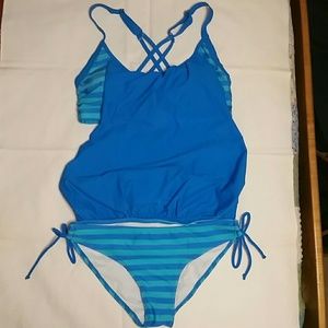 Blue tankini double top