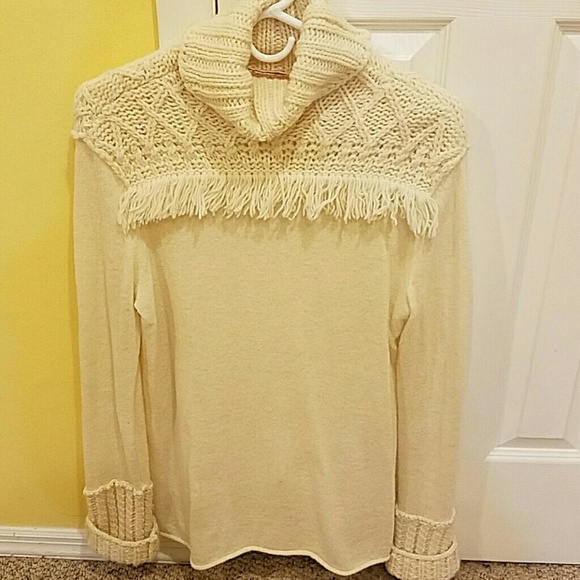 Tory Burch Chunky Turtleneck cream pullover