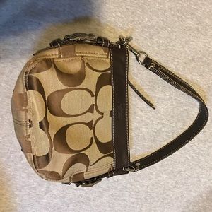 Women's Coach tan and brown mini purse