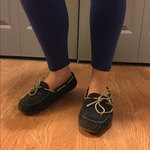 Navy Suede Ugg Moccasins