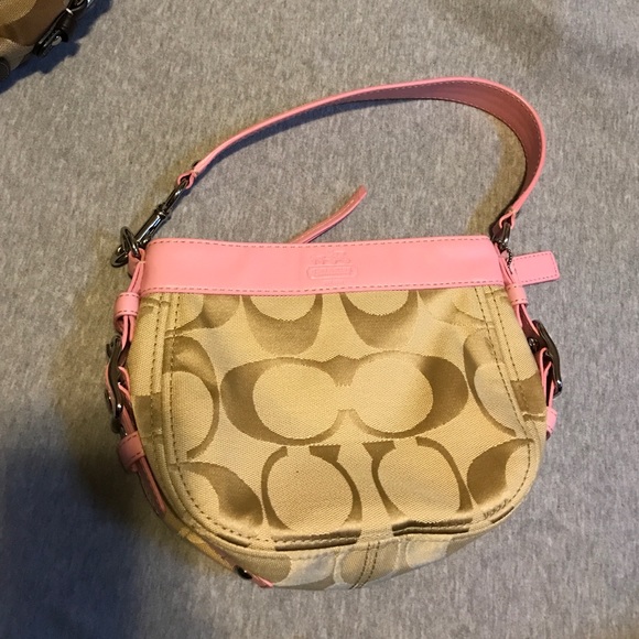Women's pink mini Coach purse