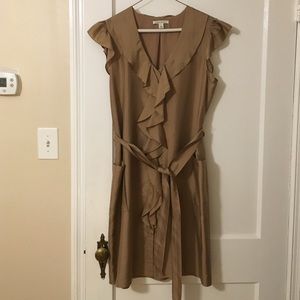 Banana republic women's gold dress with sash sz8
