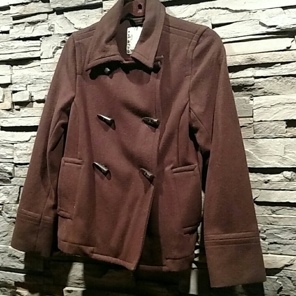 Old Navy Brown Wool Pea Coat