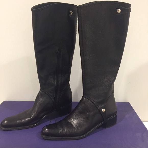 Stuart Weitzman black mid-calf riding boots sz 6.5