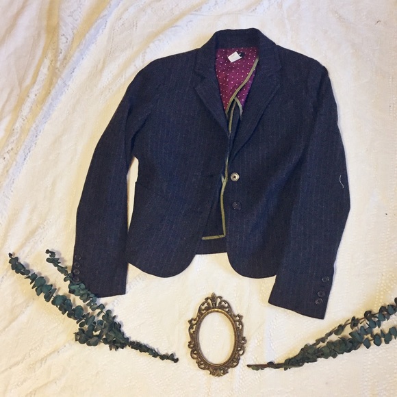 J. Crew Black Striped Blazer