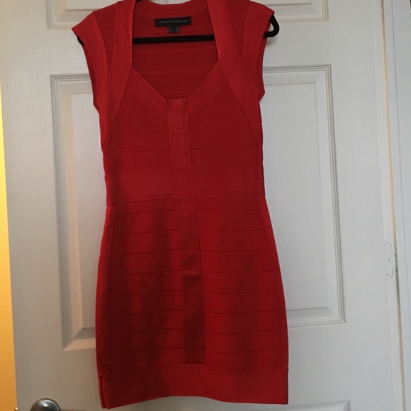 French Connection Red Bandage Dress