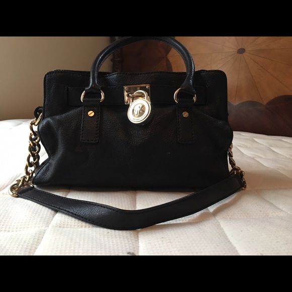 Michael Kors satchel gold lock bag
