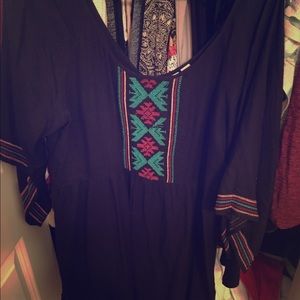 Black dress with dolman sleeves