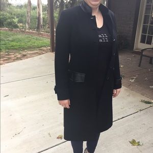 Black with faux leather Matrix type long blazer