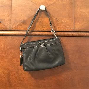 Black Coach leather wristlet