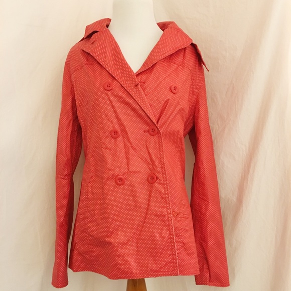 Roxy Red Polka Dot Waterproof Raincoat Size M