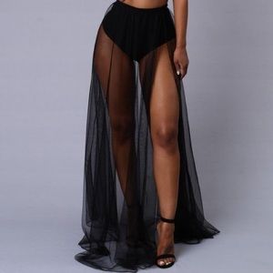Sheer panty maxi skirt