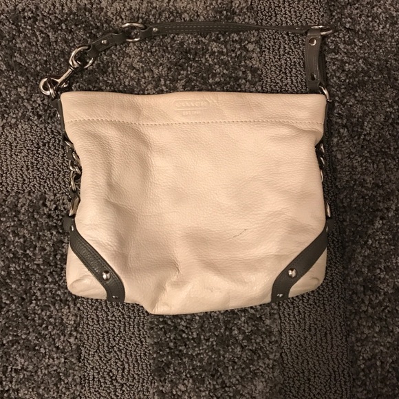 White leather Coach shoulder bag