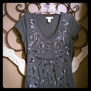 Beautiful White House Black Market sequin tee