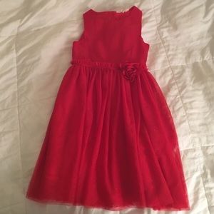 H & M girls holiday dress, red sparkly tulle.