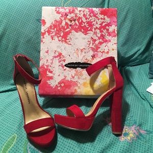 Chinese laundry red suede platforms sz 7.5 NIB