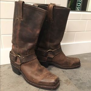 Frye Distressed Leather Harness 12R Boots