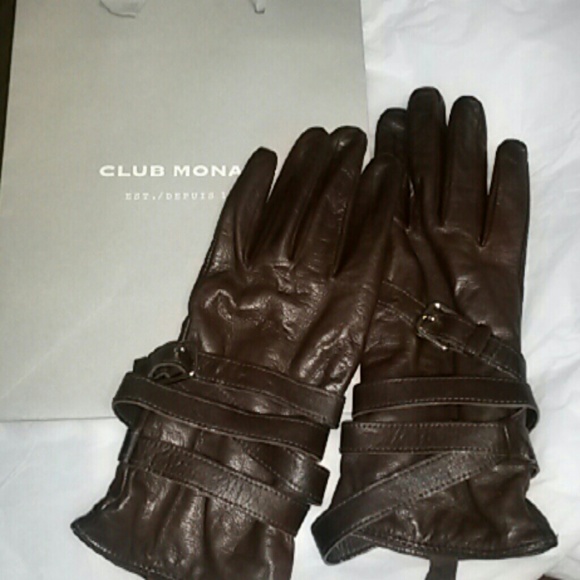 Club Monaco Leather Gloves (With bag)