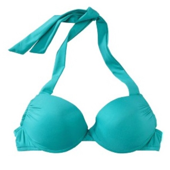 Mossimo Teal Push up Halter Bikini Top