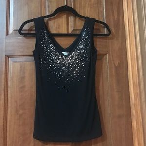 Caché. Navy studded tank top. Xs.