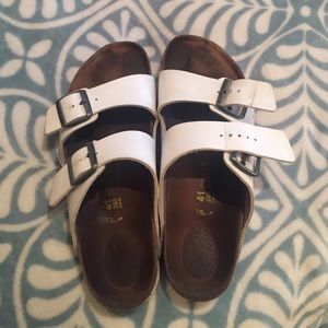 White Double strap Birkenstock