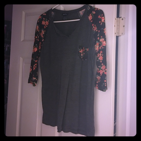 Floral baseball tee