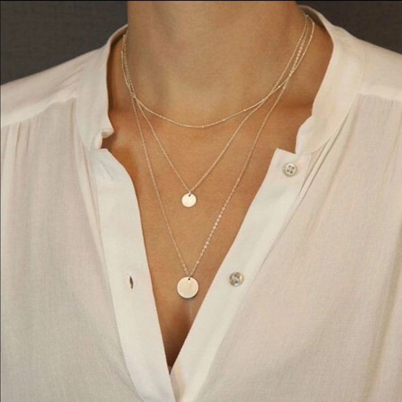 Goldtone statement necklace.