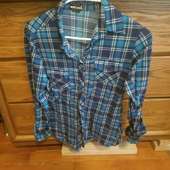 Wet Seal plaid button up shirt medium