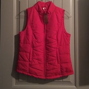 Red puffer vest