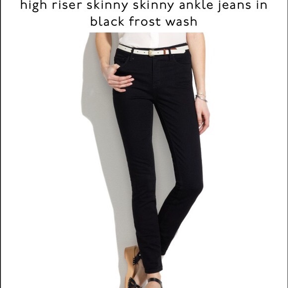 Madewell skinny skinny ankle jeans in black frost