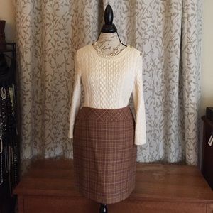 Ann Taylor loft wool plaid skirt