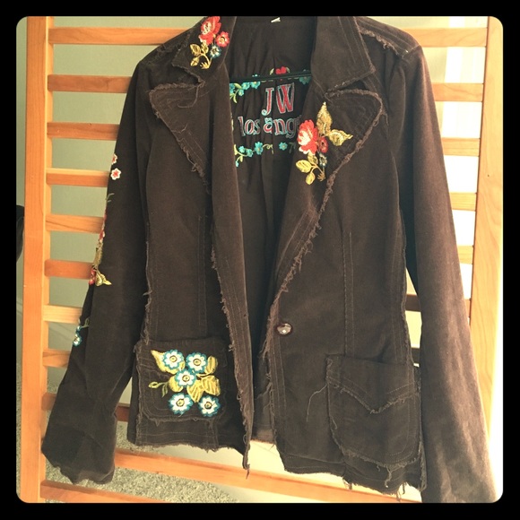 Blazer - Corduroy with retro floral embroidery