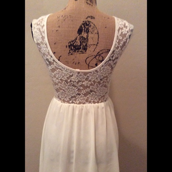 White Mini Floral Dress - Picture 2 of 4