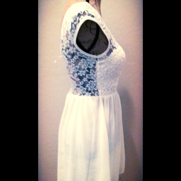 White Mini Floral Dress - Picture 3 of 4