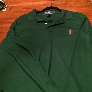 Long sleeve green polo (orange pony)