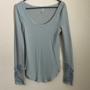 Free People Thermal with Embroidered Sleeves