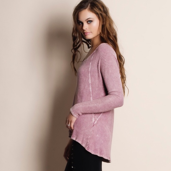 NBF ❤️ Waffle Knit Long Sleeve Top - Picture 2 of 4