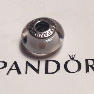 Authentic Pandora sterling and glass. White & grey