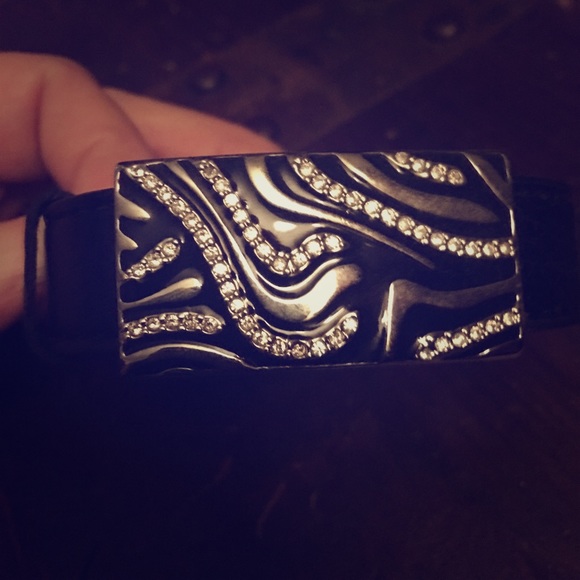 Lia Sophia zebra bracelet black adjustable strap