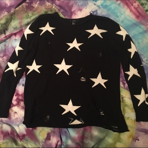 distressed black sweater