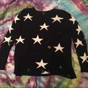 distressed black sweater