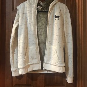 Pink. Faux fur. Sequent. Hoodie. Xs. Like new.