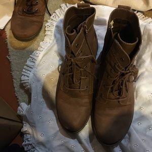 Light Brown Brash Lace Up Boots