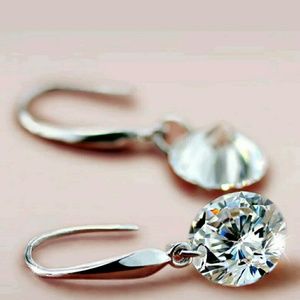 Silver Plated Crystal Drop Earrings