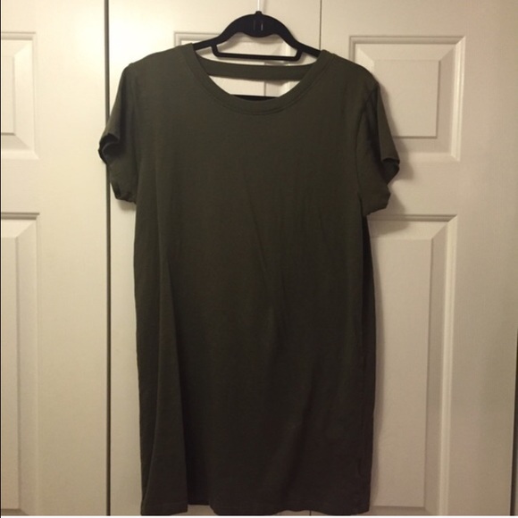 Olive green t shirt dress