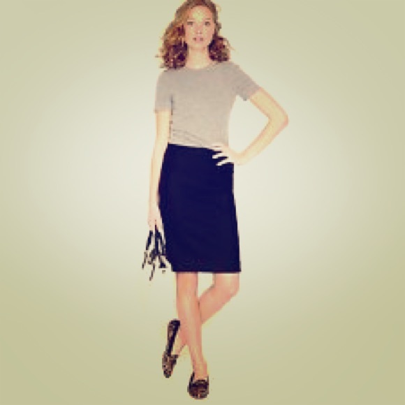 NWT J Crew Size 6 No. 2 Blk Pencil skirt in cotton
